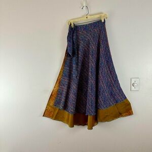 Reversible Upcycled Magic Sari Wrap Maxi Skirts